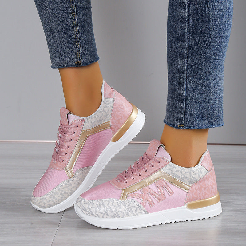 Front Lace-up Round-Toe Breathable Sneakers