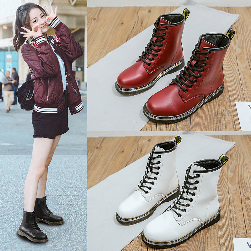 British Style Martin Boots Thick-soled Mid-tube