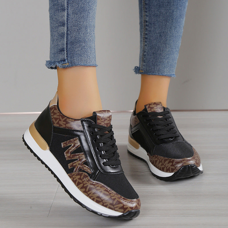 Front Lace-up Round-Toe Breathable Sneakers