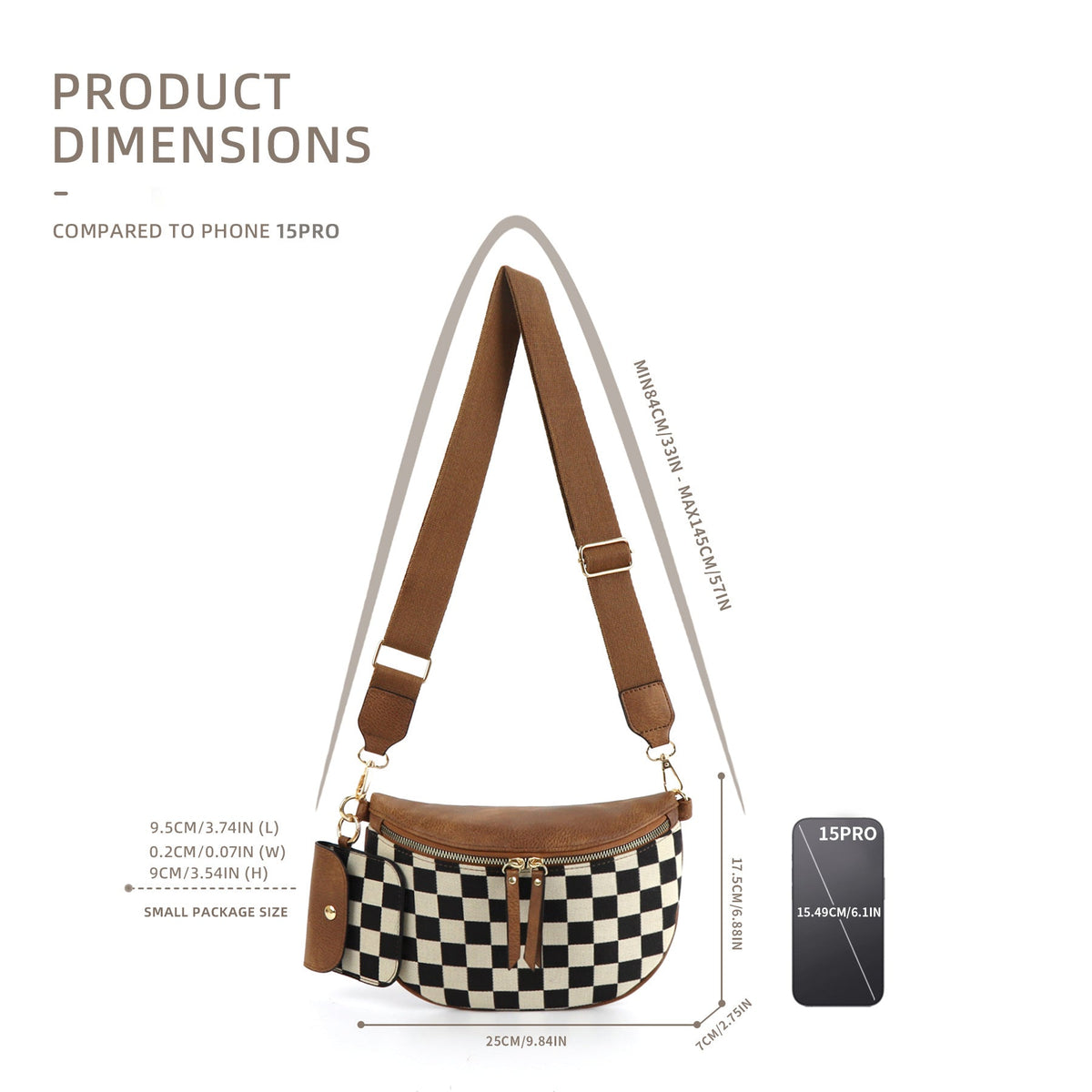Plaid Messenger Travel Bag