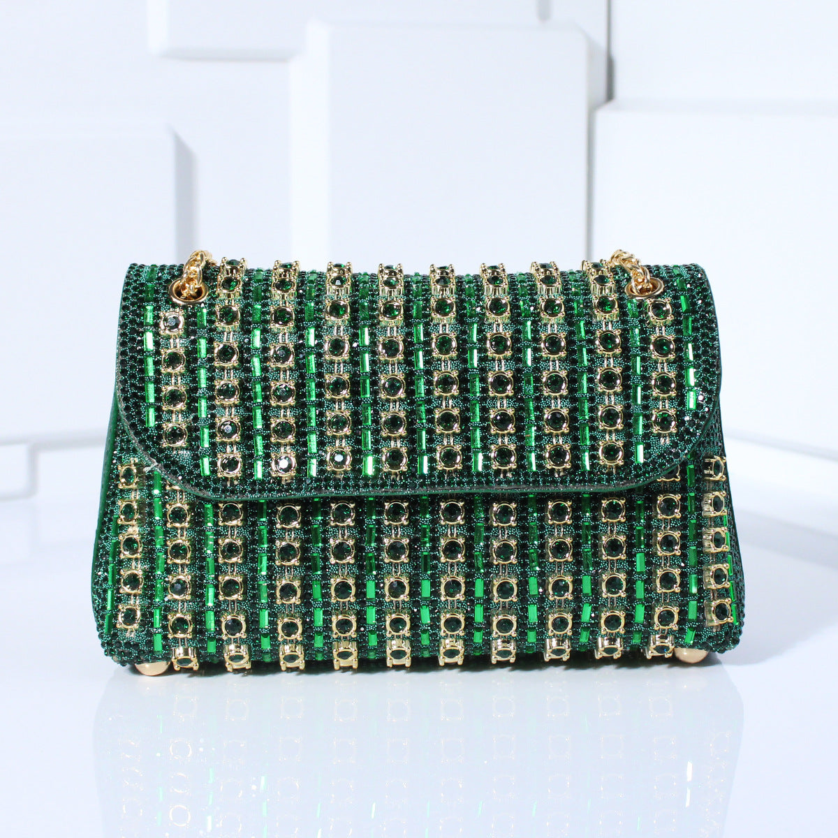 Diamond-Embedded Crossbody Travel Bag