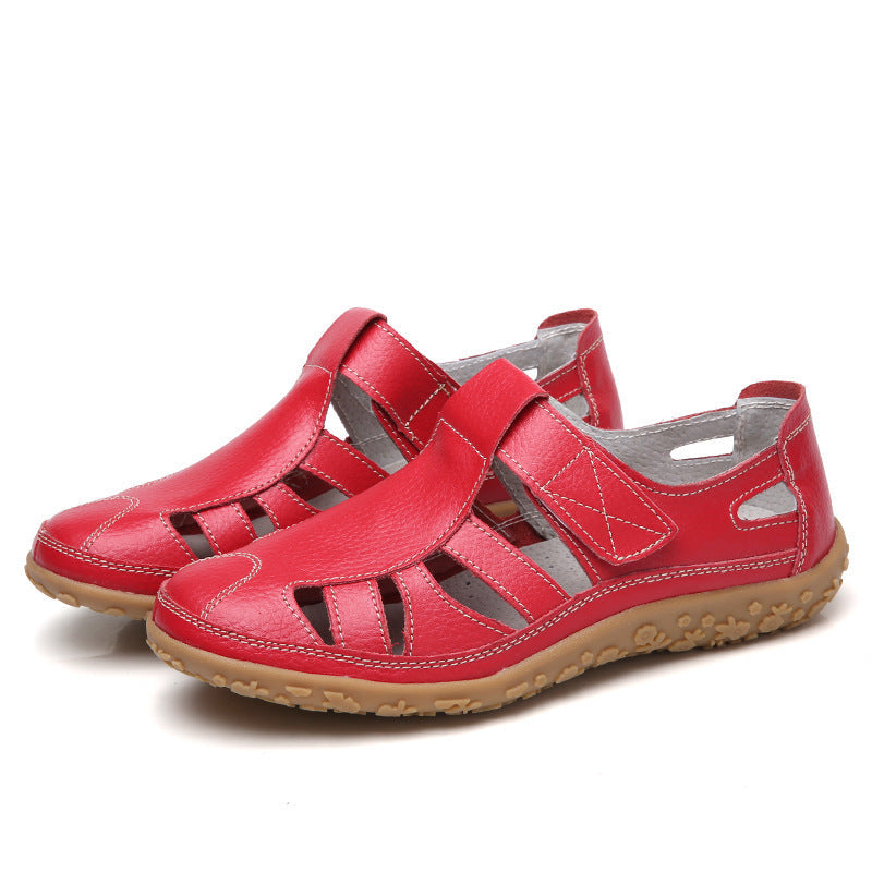 Women's Handmade Retro Soft Sole Leather Velcro Casual Shoes