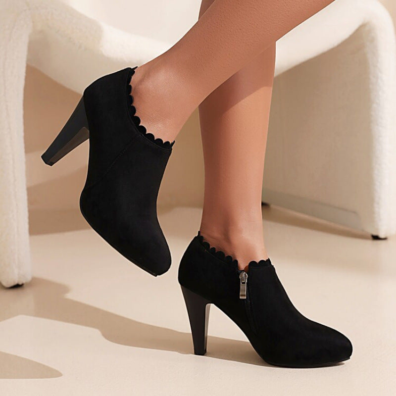 Women's Chunky Heeled Deep-toe Flats