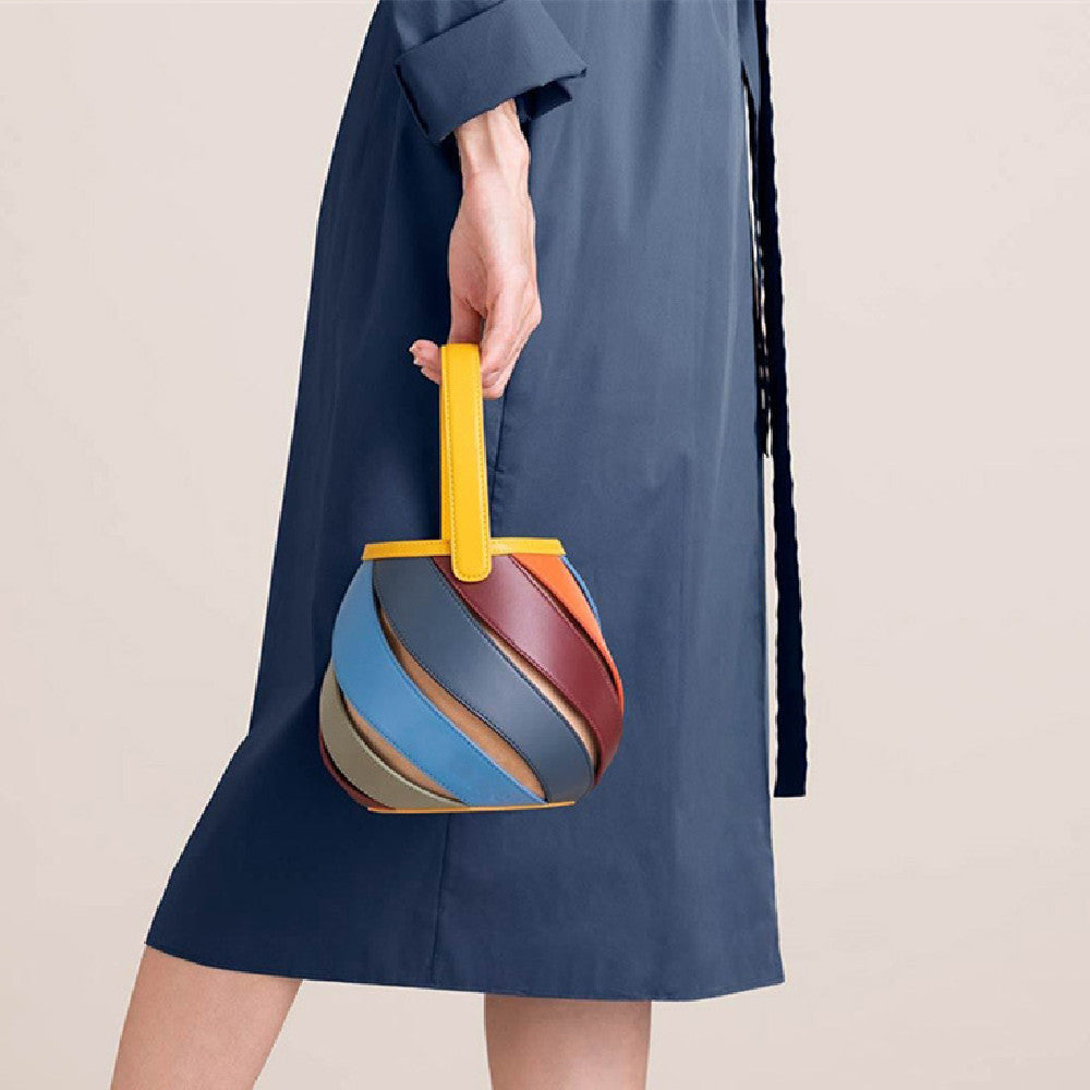 Splicing Bucket Pack Cylinder Shoulder Bag