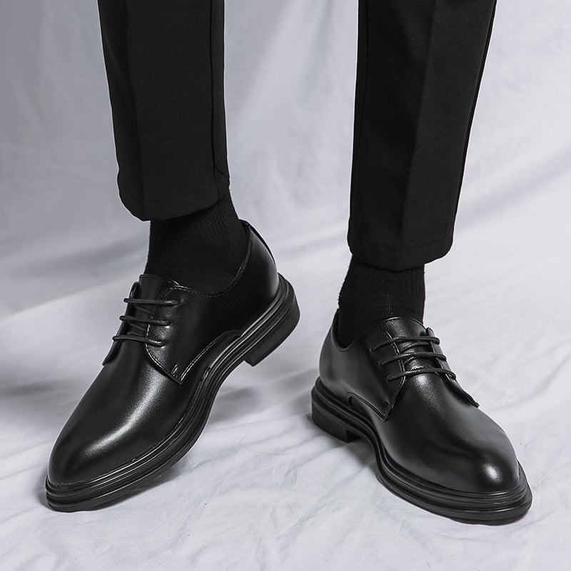 Men's Glossy Pointed Business Leather Shoes