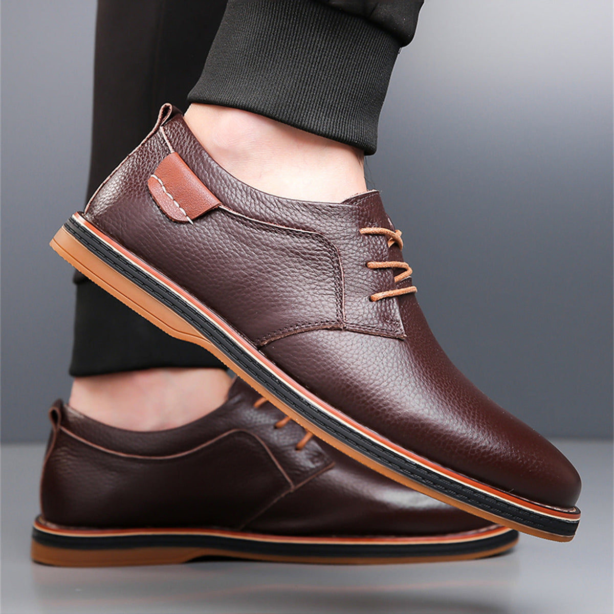 Men's Leather Derby Flats