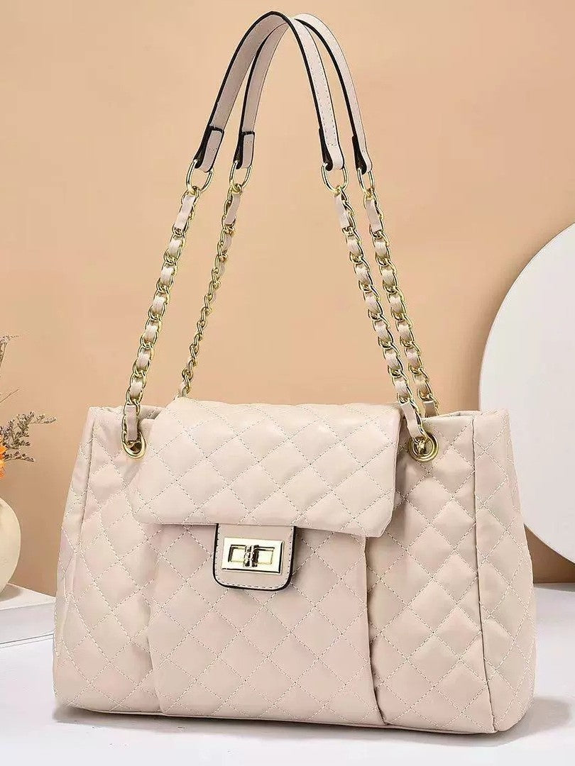 Women's Rhombus Quilted Chain Shoulder Travel Bag