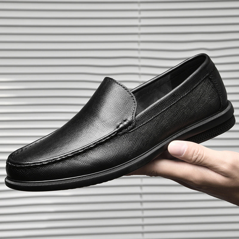Men's First Layer Cowhide Embossed Loafers