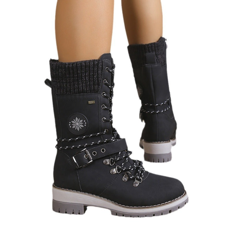 Women's Fur Integrated Knee-High Snow Boots