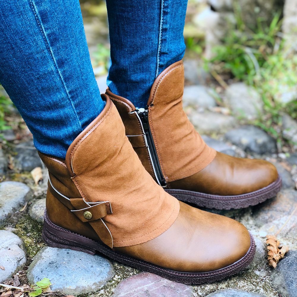 Women's Chunky Heel Low-Heel Short Boots
