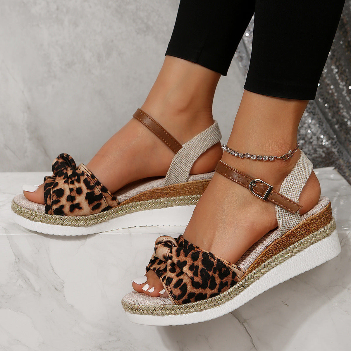 Women's Thick-soled Bow Sandals