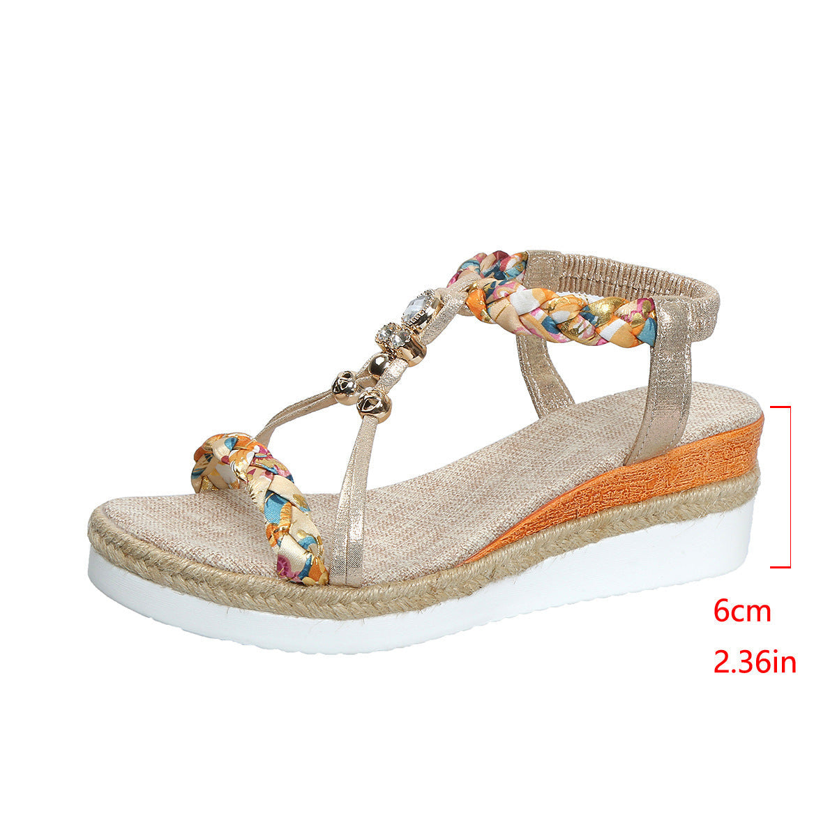 Women's Round-Toe Flat Bottom Wedge Loafers With Sandals