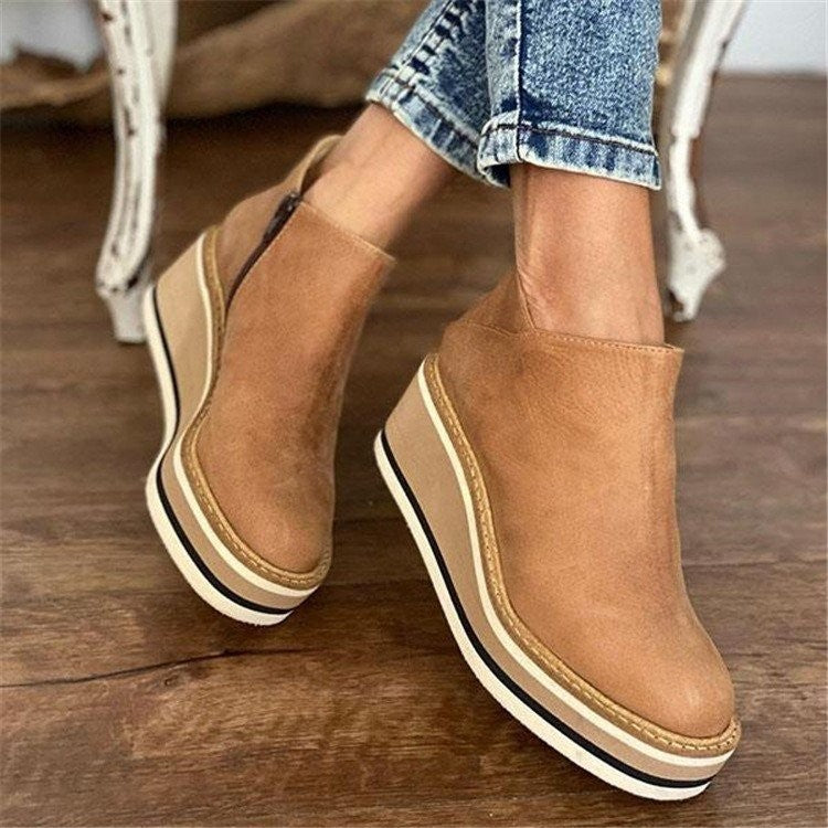 Women's Low-Tube Wedge Boots