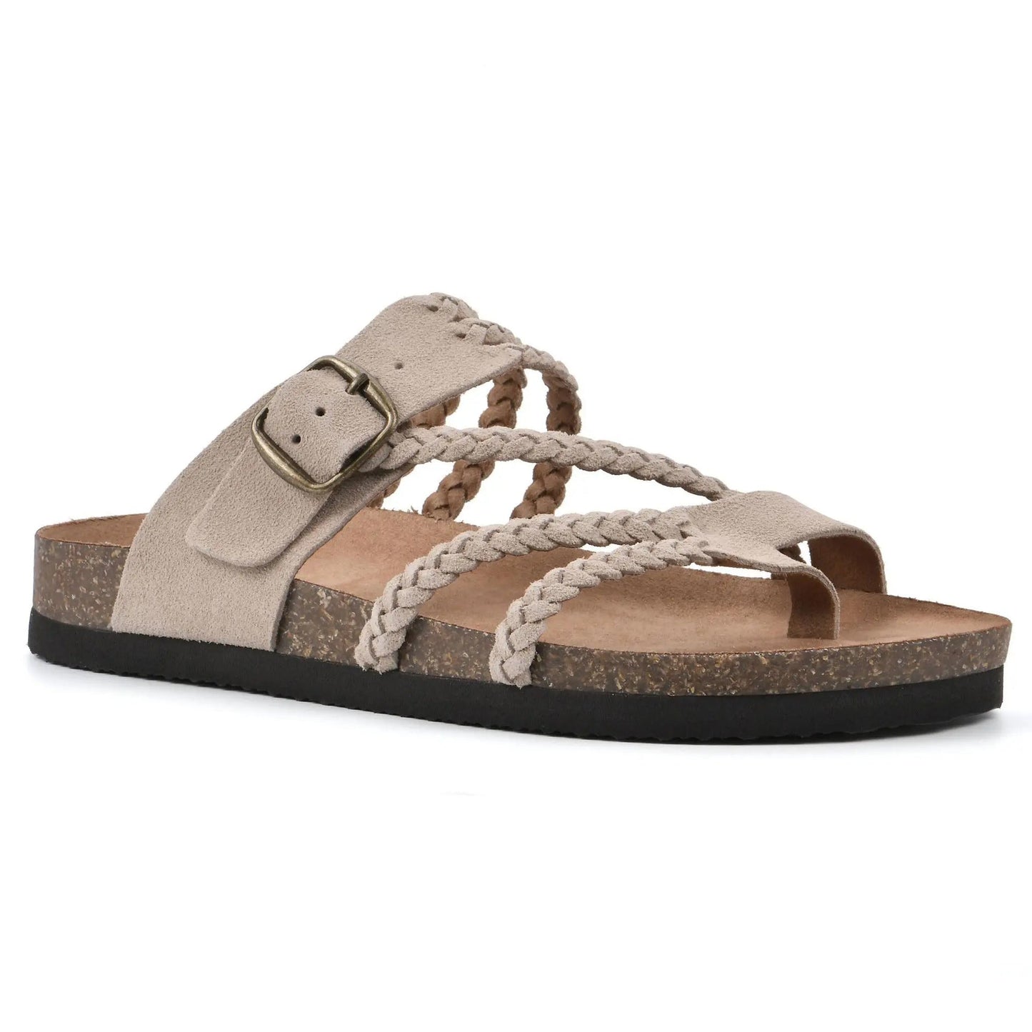 Woven Strappy Flat Loafers