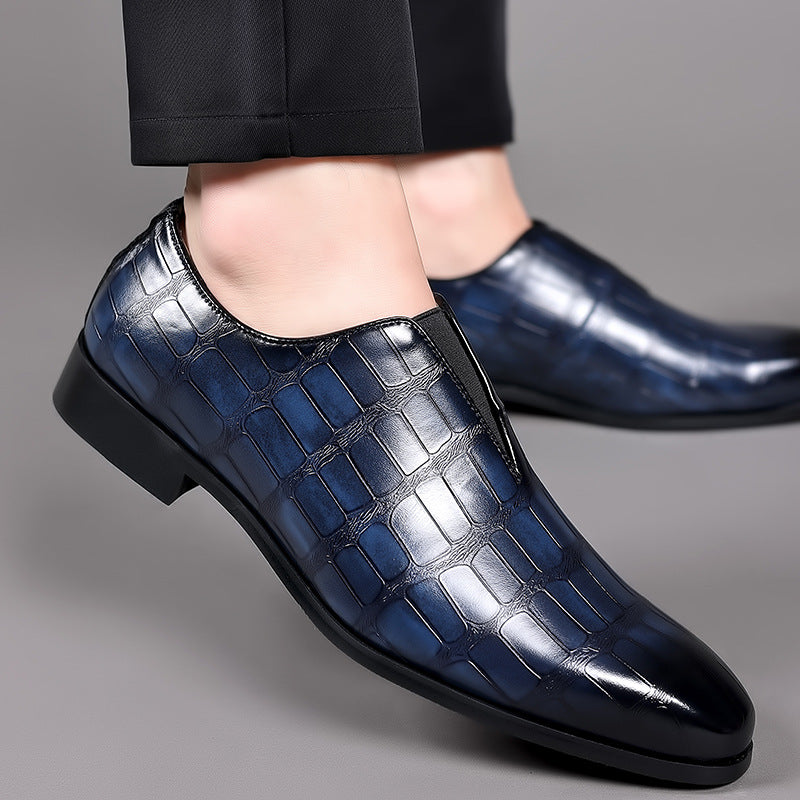 Stone Pattern Casual Leather Shoes