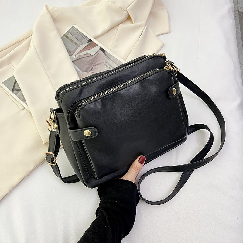 Retro Multi-layer Large Capacity Shoulder Messenger Bag Travel Bag