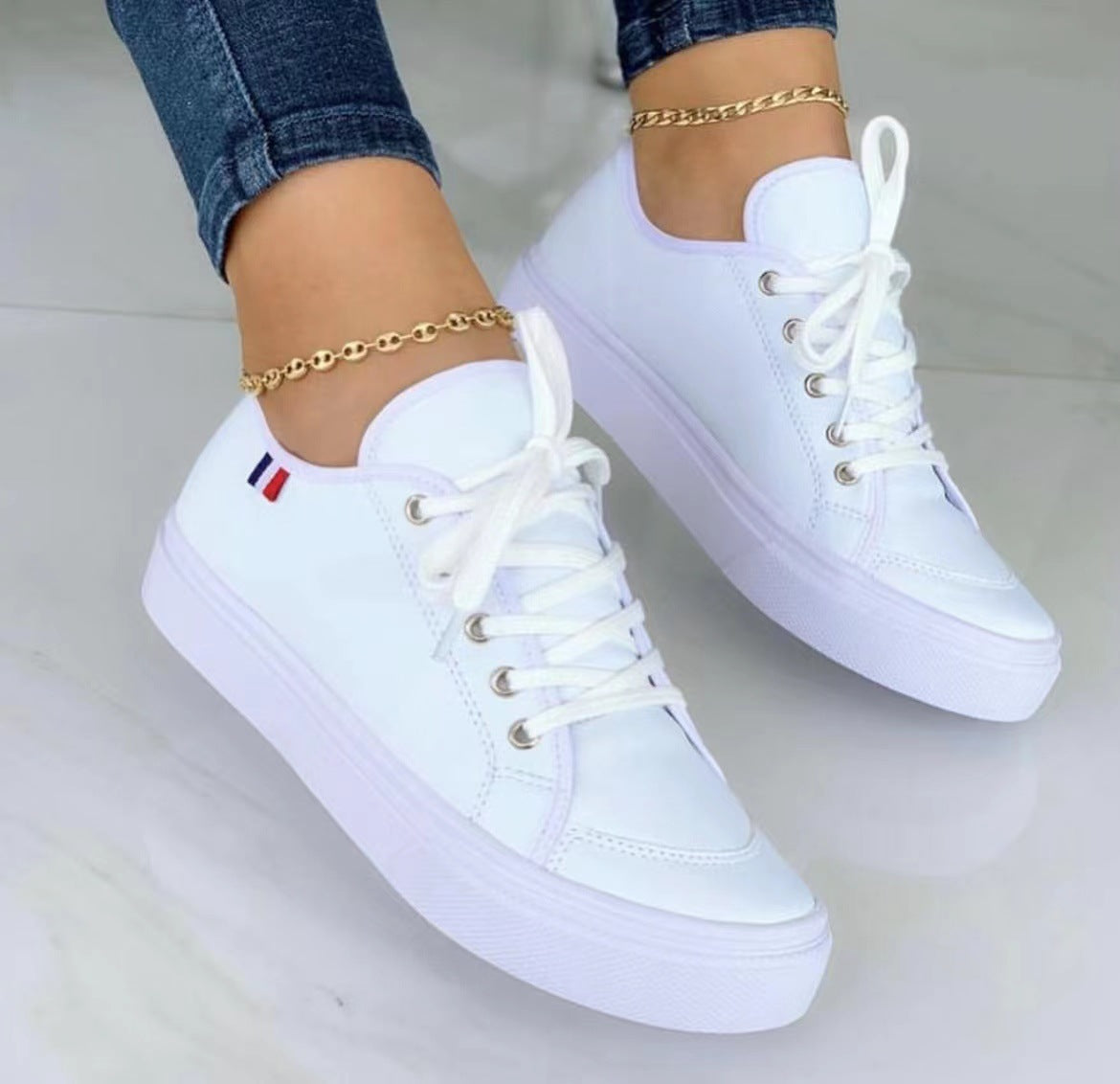 Women's Round-Toe Platform Casual Shoes