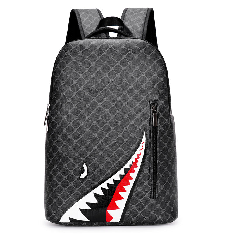 Men's Shark Print Business Backpack