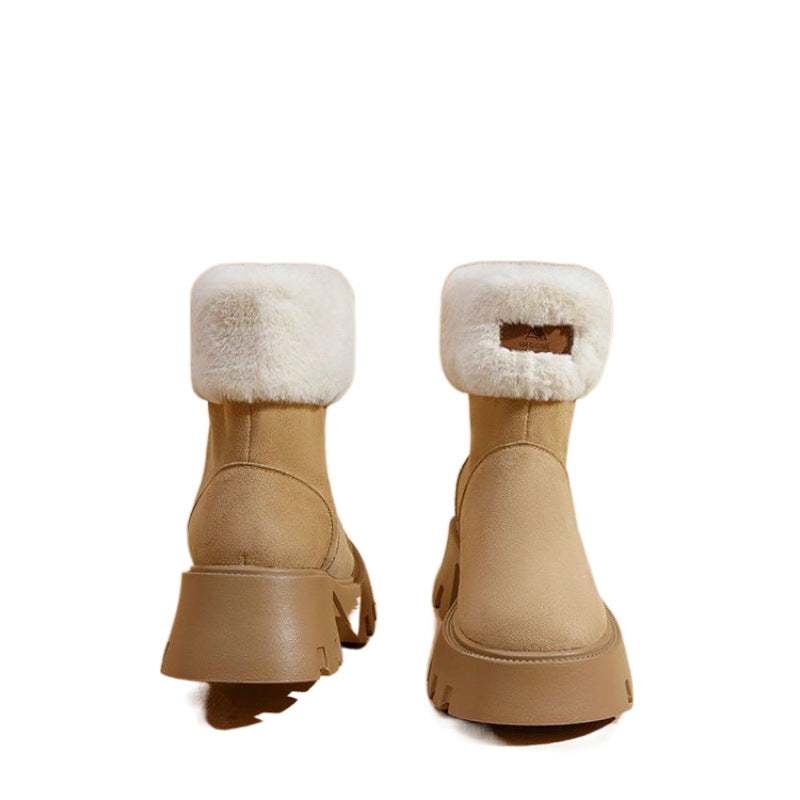 Women's Fleece-Lined Platform Cotton Shoes