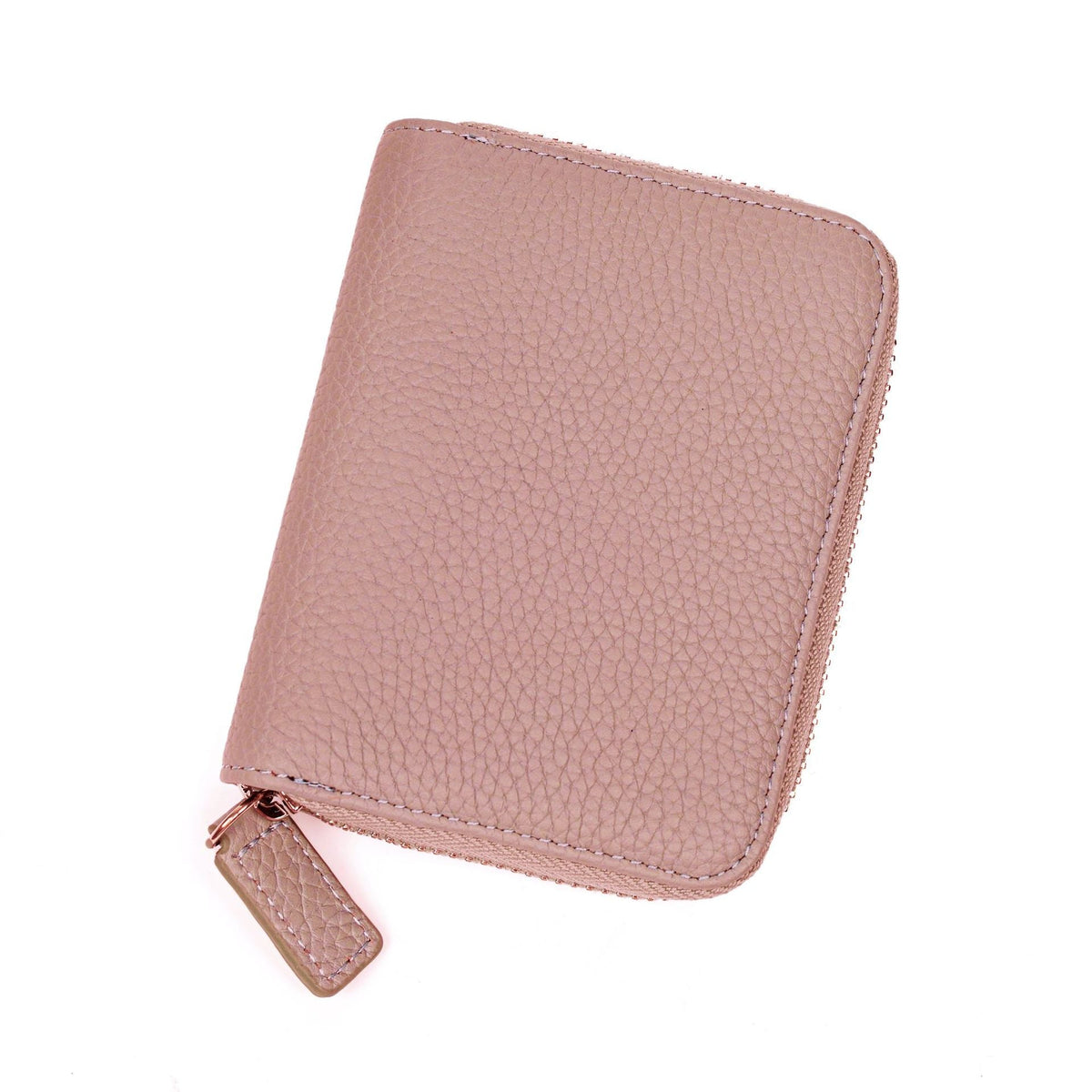 Leather Organ Card Wallet with RFID Zipper Bags