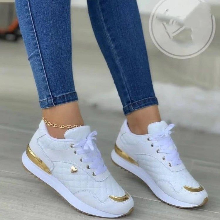 Women's Lace-Up Quilted Wedges