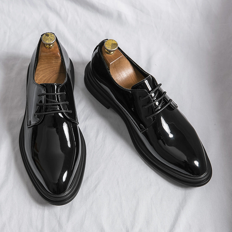 Men's Glossy Pointed Business Leather Shoes
