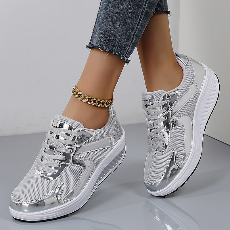 Women's Thick Bottom Mesh Elevator Sneakers