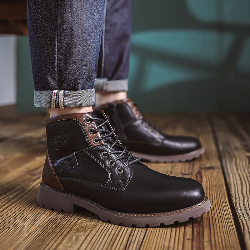 Men's Retro British Style Leather Boots