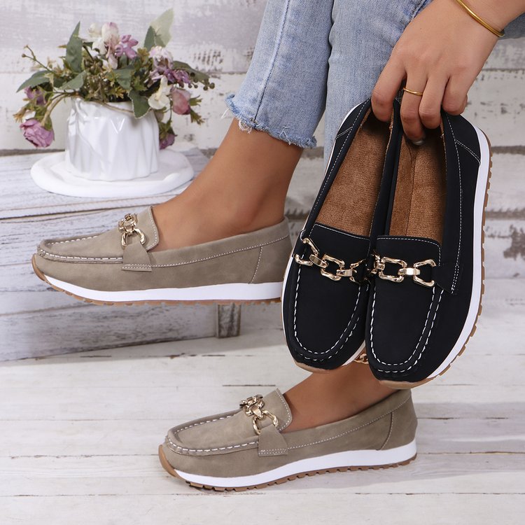 Women's Round-Toe Slip-on Platform Casual Shoes