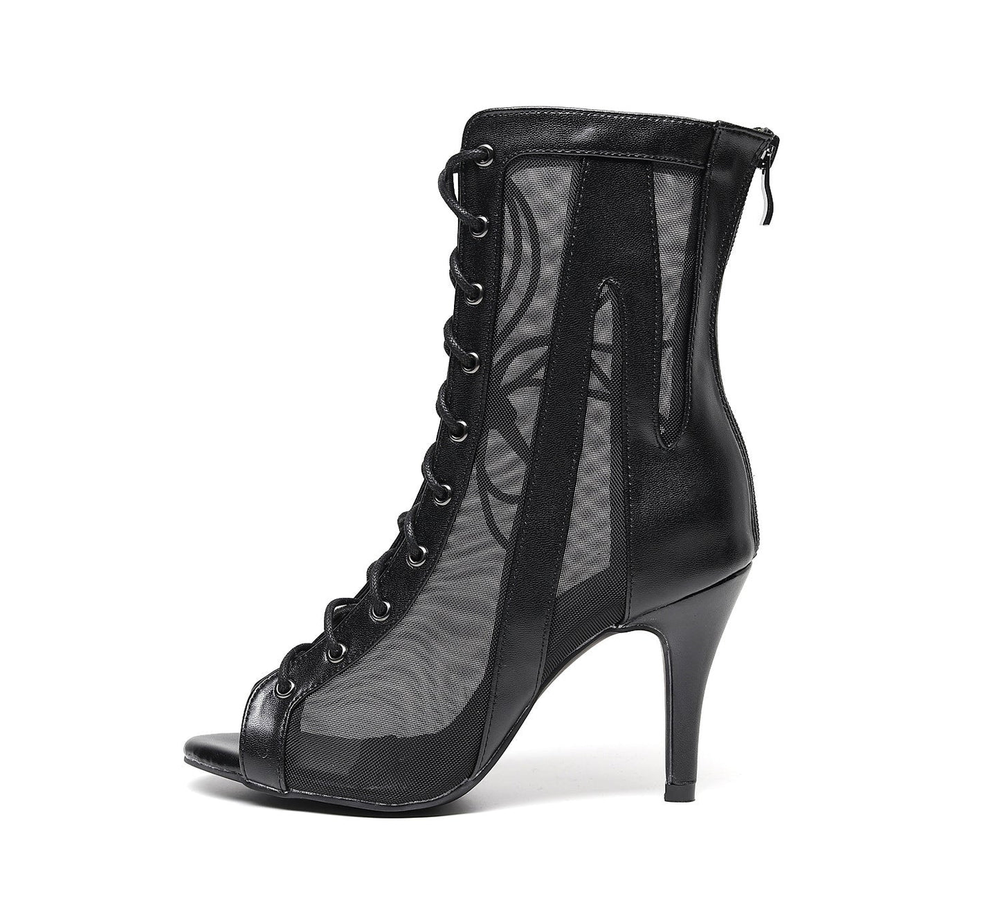 Women's Black High-Heel Ankle Boots Latin Dance