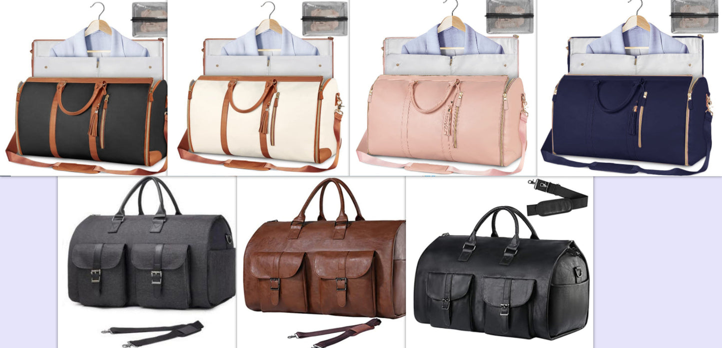 Women's Large Capacity Travel Duffle and Garment Bag Handbag