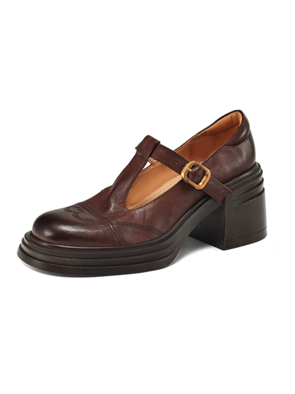 Women's Chunky Heel Platform Mary Jane Shoes