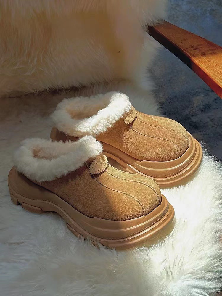 Women's Fur Integrated Platform Snow Boots