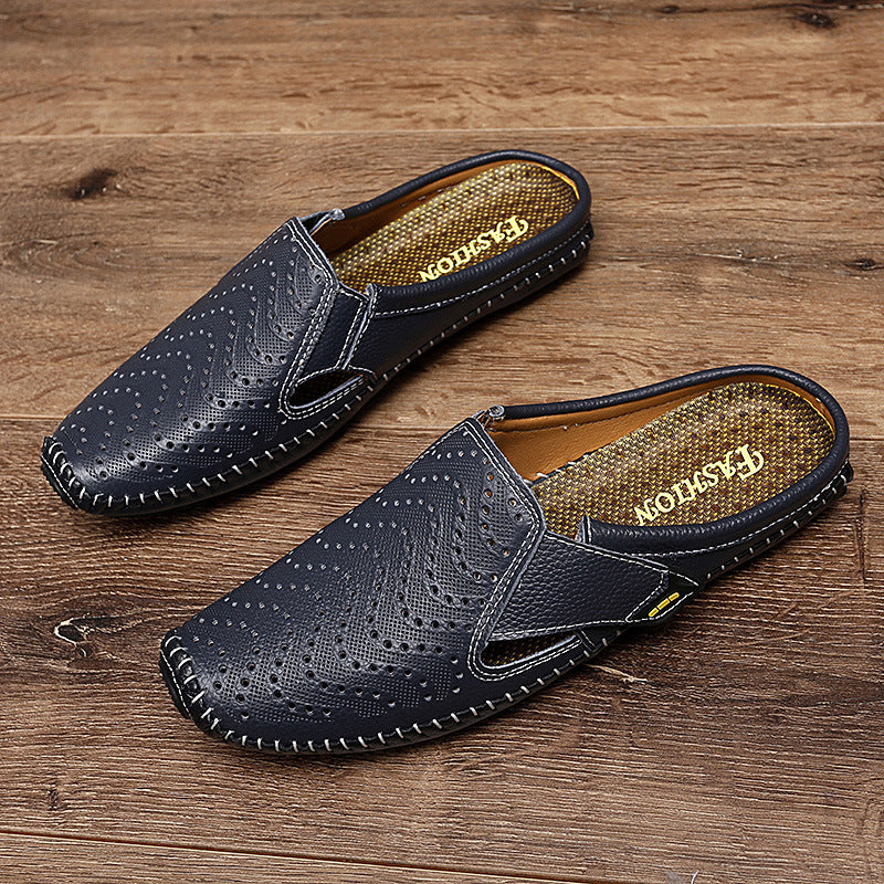 Muller Hole Low-top Cowhide Slip-on Sneakers