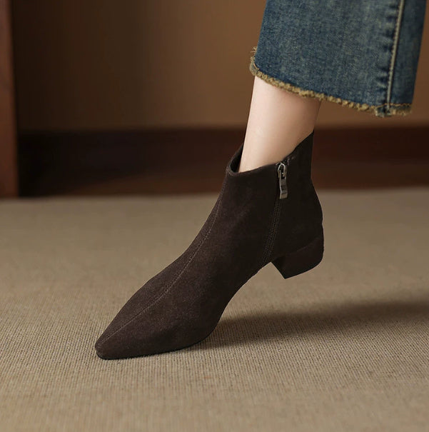 Women's Low-Heeled Suede Ankle Boots