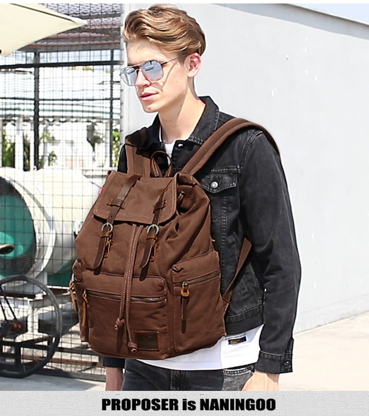 Canvas Backpack 15.6 Inches Large Capacity