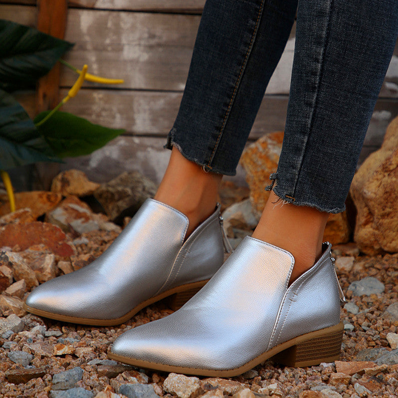 Women's Pointed-Toe Chunky Boots