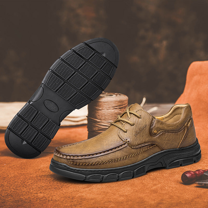 Men's Handmade Stitching Casual Leather Shoes