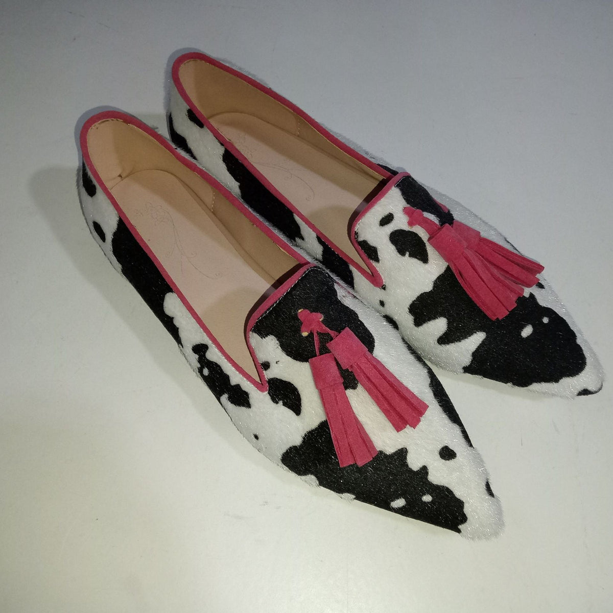 Women's Cows Pattern Tassel Casual Flats