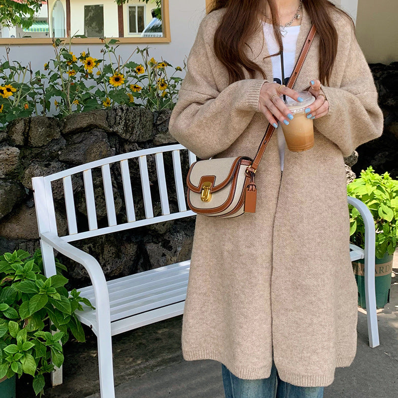 Women's Canvas Contrast Color Travel Bag