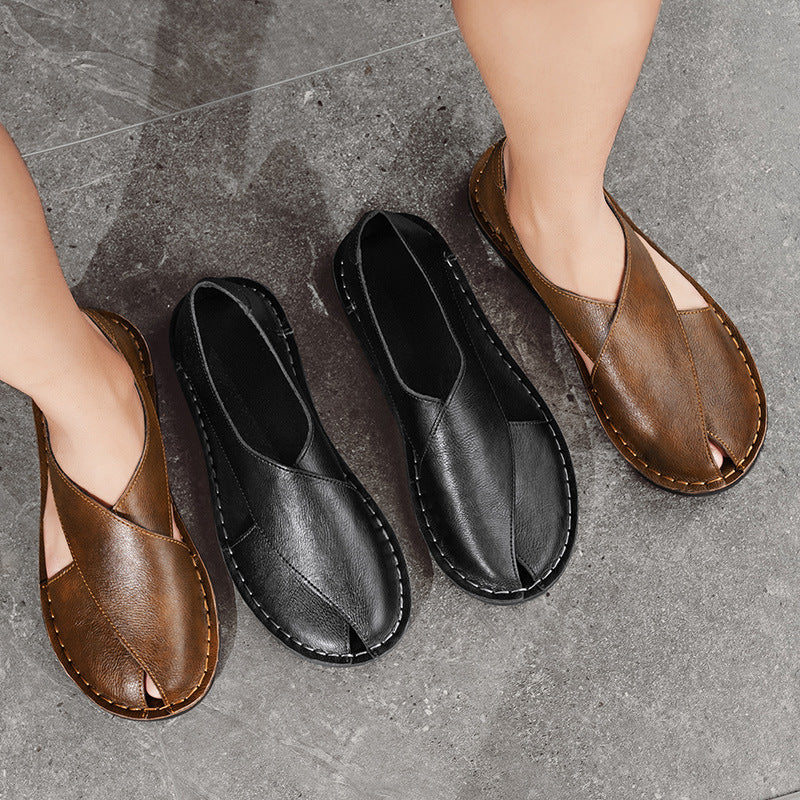 Men's Genuine Leather Breathable Beach Sandals