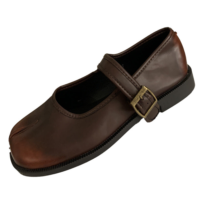Women's Split-Toe Buckle Mary Jane Pumps
