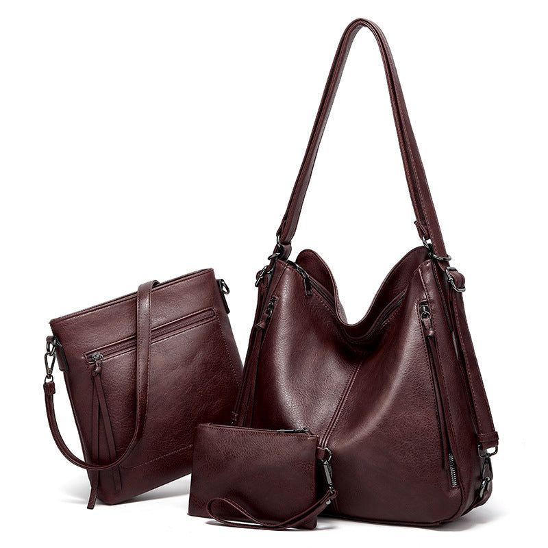 Women's Retro Fashion Three-Piece Travel Bag Set