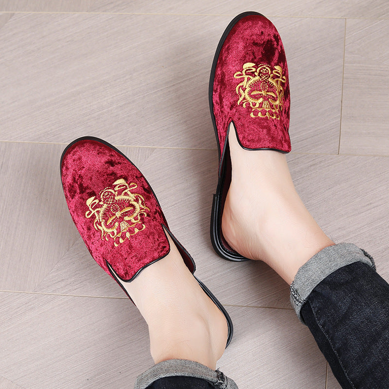 Men's Embroidered Slip-on Loafers