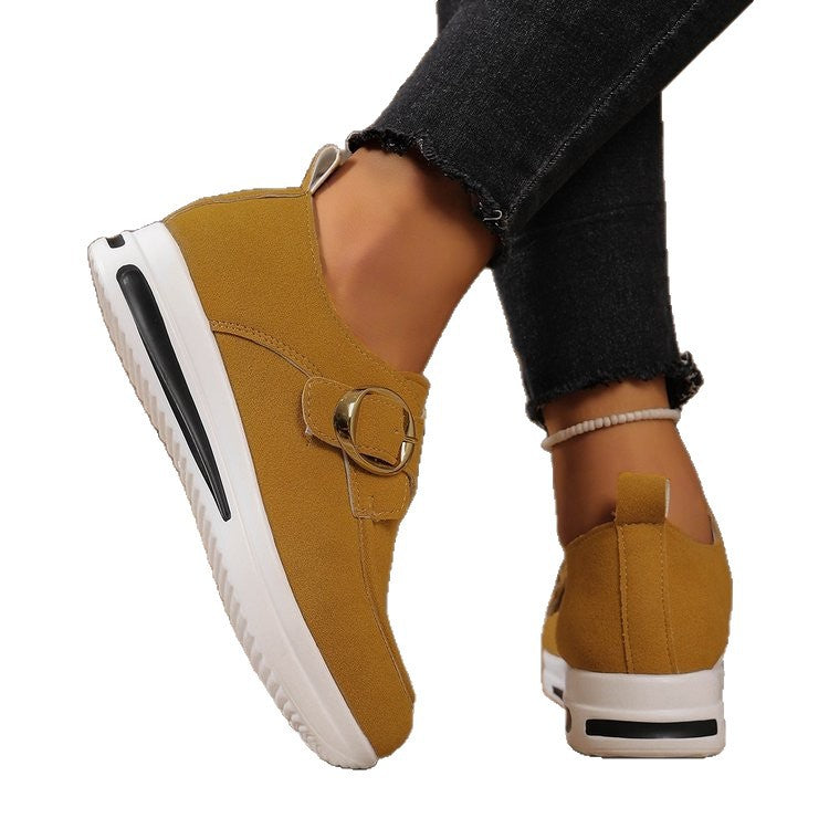 Women's Solid-color Front-laced Casual Wedges Shoes