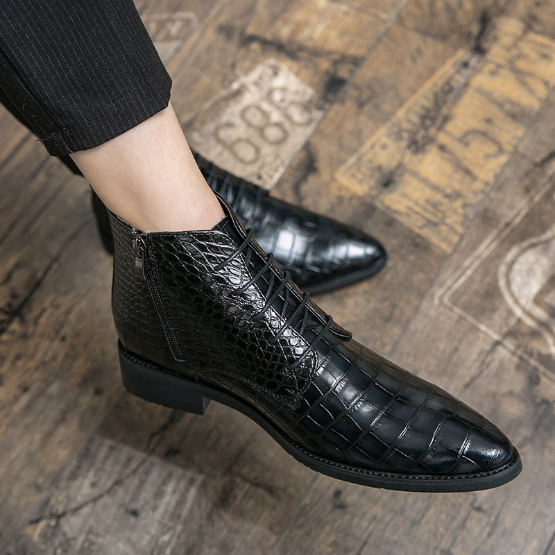 Men's Hundred Snakeskin Pattern Pointed-Toe Flats
