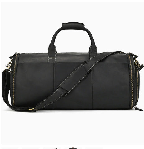 Vintage Multifunctional Leather Travel Duffle Bag Travel Bag