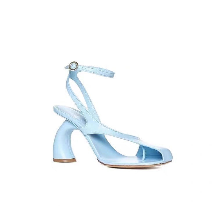 Women's Stiletto Peep-toe Sandals With A Square-Toe