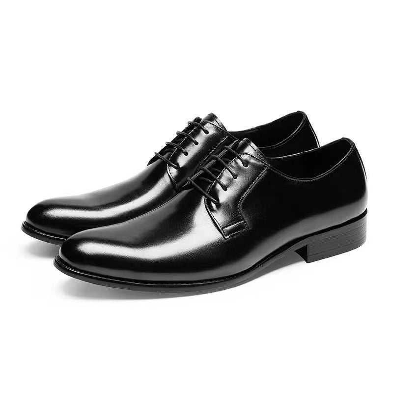 Men's Hand-Rubbed Lace-Up Leather Shoes
