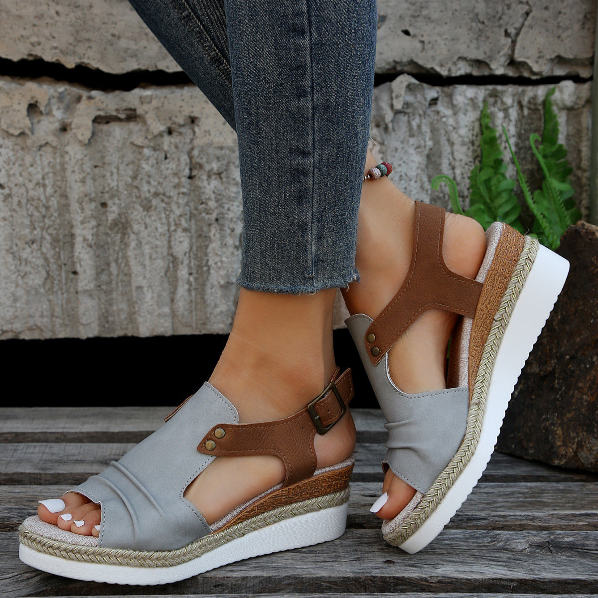 Women's Fish Mouth Wedge Sandals